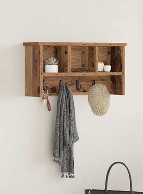 VidaXL Wandgemonteerde kapstok Oud hout 50 x 16 x 26 cm Bewerkt hout