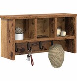 VidaXL Wandgemonteerde kapstok Oud hout 50 x 16 x 26 cm Bewerkt hout