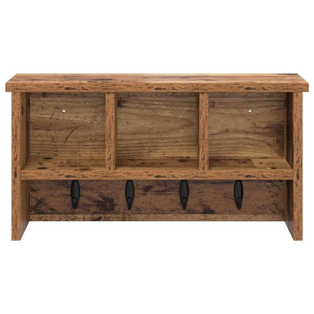 VidaXL Wandgemonteerde kapstok Oud hout 50 x 16 x 26 cm Bewerkt hout