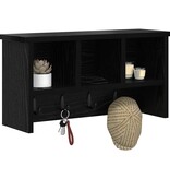 VidaXL Wandgemonteerde kapstok met plank Zwart eiken 50 x 16 x 26 cm