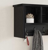 VidaXL Wandgemonteerde kapstok met plank Zwart eiken 50 x 16 x 26 cm