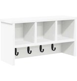 VidaXL Wandgemonteerde kapstok Wit 50 x 16 x 26 cm Bewerkt hout