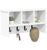 VidaXL Wandgemonteerde kapstok Wit 50 x 16 x 26 cm Bewerkt hout