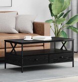 VidaXL Salontafel Zwart eiken 100 x 51 x 45 cm Bewerkt hout