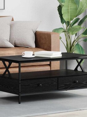 VidaXL Salontafel Zwart eiken 100 x 51 x 45 cm Bewerkt hout