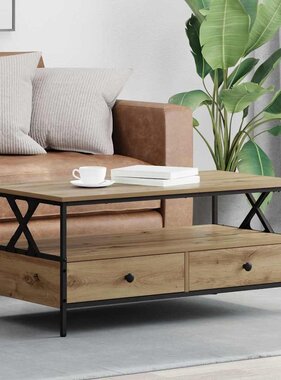 VidaXL Salontafel with Drawer artisanaal eikenkleurig 100 x 51 x 45 cm