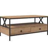 VidaXL Salontafel with Drawer artisanaal eikenkleurig 100 x 51 x 45 cm