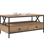 VidaXL Salontafel with Drawer artisanaal eikenkleurig 100 x 51 x 45 cm