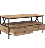 VidaXL Salontafel with Drawer artisanaal eikenkleurig 100 x 51 x 45 cm