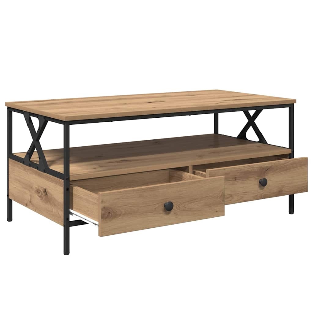 VidaXL Salontafel with Drawer artisanaal eikenkleurig 100 x 51 x 45 cm