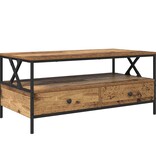 VidaXL Salontafel with Drawer Oud hout 100 x 51 x 45 cm Bewerkt hout