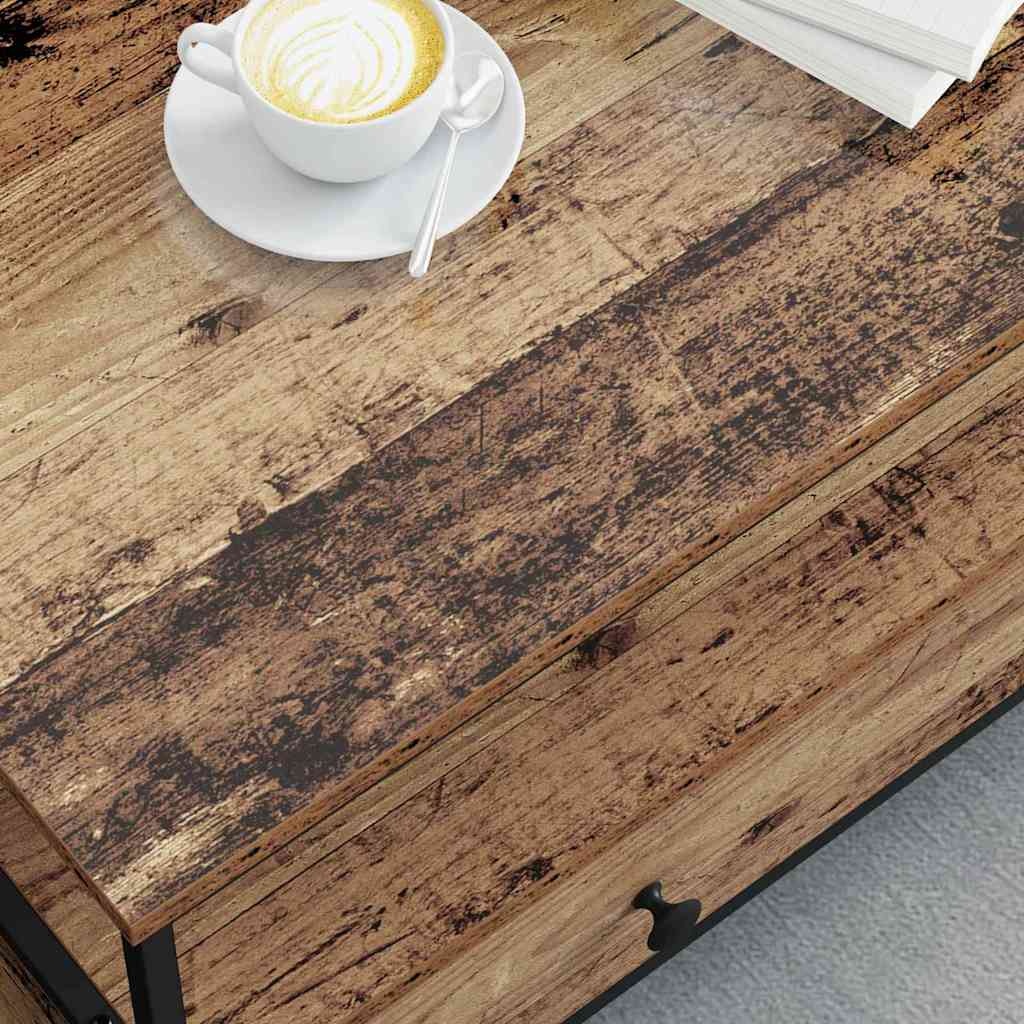 VidaXL Salontafel with Drawer Oud hout 100 x 51 x 45 cm Bewerkt hout