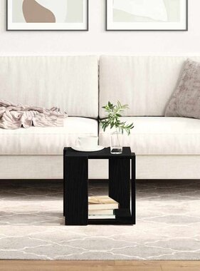 VidaXL Salontafel Zwart Eiken 32 x 32 x 30 cm Bewerkt hout