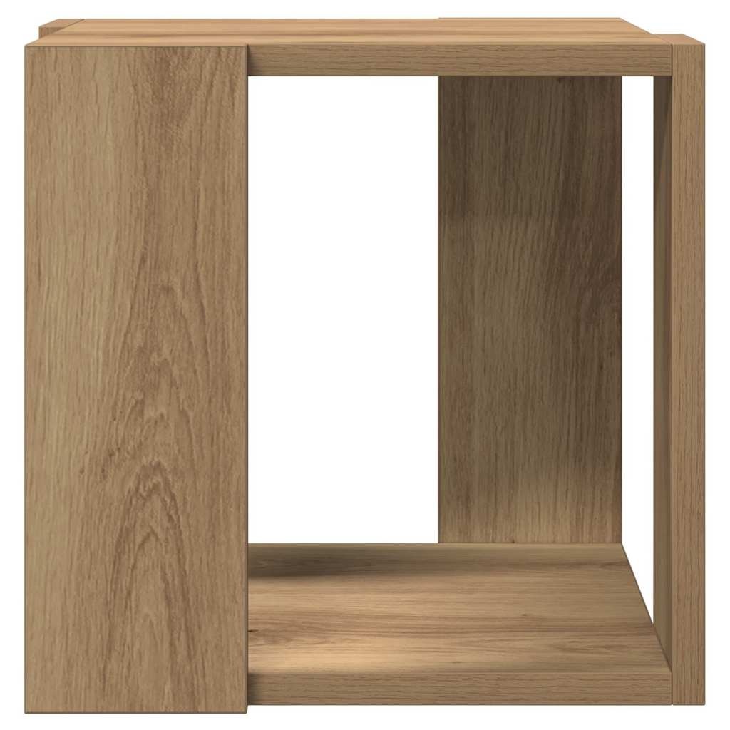 VidaXL Salontafel Artisan Eiken 32 x 32 x 30 cm Bewerkt hout