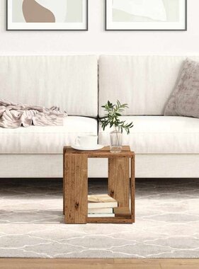 VidaXL Salontafel Oud Hout 32 x 32 x 30 cm Bewerkt hout