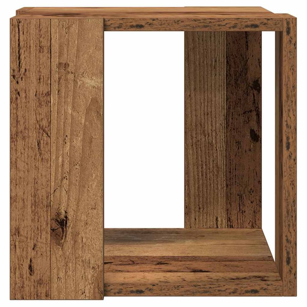 VidaXL Salontafel Oud Hout 32 x 32 x 30 cm Bewerkt hout