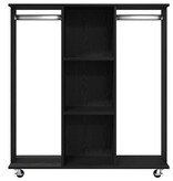 VidaXL Kledingkast met wiel Zwart eiken 102 x 38 x 110 cm Bewerkt hout