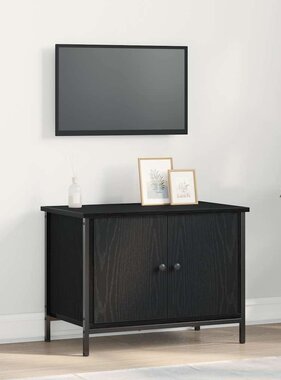 VidaXL TV-kast Zwart Eiken 60 x 35 x 45 cm Bewerkt hout