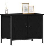 VidaXL TV-kast Zwart Eiken 60 x 35 x 45 cm Bewerkt hout
