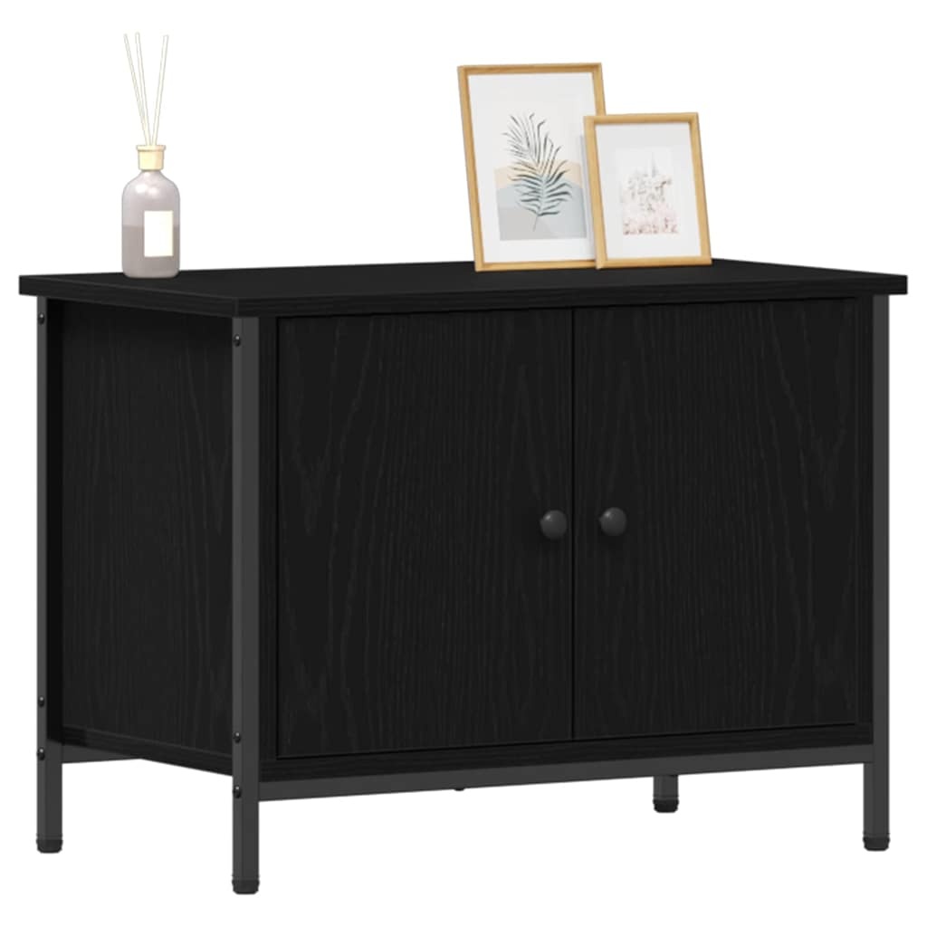 VidaXL TV-kast Zwart Eiken 60 x 35 x 45 cm Bewerkt hout