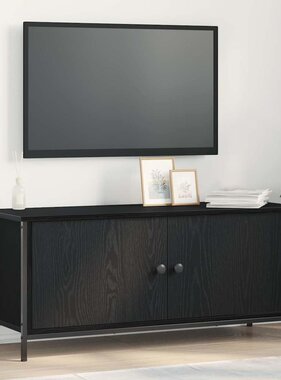 VidaXL TV-kast Zwart Eiken 100 x 35 x 45 cm Bewerkt hout