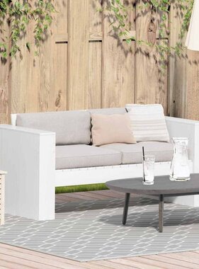 VidaXL Tuinbank Wit 134 x 60 x 62 cm Massief grenenhout