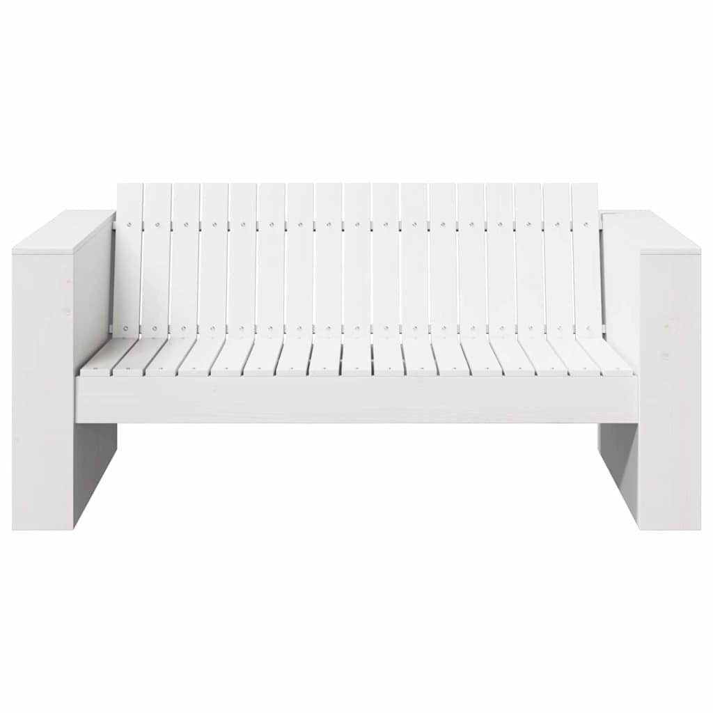 VidaXL Tuinbank Wit 134 x 60 x 62 cm Massief grenenhout
