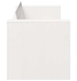 VidaXL Tuinbank Wit 134 x 60 x 62 cm Massief grenenhout