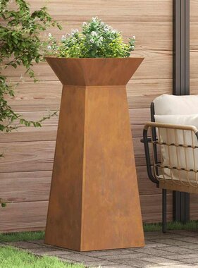 VidaXL Pilaar Plantenbak 2 pcs Zilver 40 x 40 x 100 cm