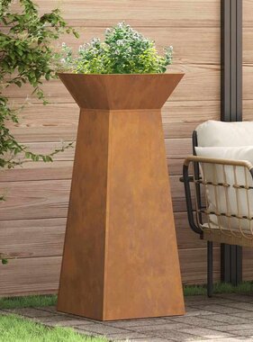 VidaXL Pilaar Plantenbak Zilver 40 x 40 x 100 cm