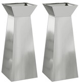 VidaXL Pilaar Plantenbak 2 pcs Zilver 40 x 40 x 100 cm