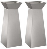 VidaXL Pilaar Plantenbak 2 pcs Zilver 40 x 40 x 100 cm