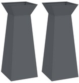 VidaXL Pilaar Plantenbak 2 pcs Antraciet 40 x 40 x 100 cm