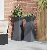 VidaXL Pilaar Plantenbak 2 pcs Antraciet 40 x 40 x 100 cm