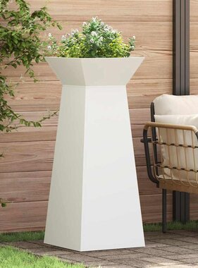 VidaXL Pilaar Plantenbak 2 pcs Wit 40 x 40 x 100 cm