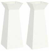 VidaXL Pilaar Plantenbak 2 pcs Wit 40 x 40 x 100 cm