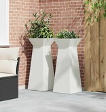 VidaXL Pilaar Plantenbak 2 pcs Wit 40 x 40 x 100 cm