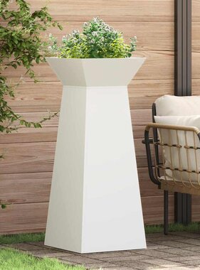 VidaXL Pilaar Plantenbak Wit 40 x 40 x 100 cm