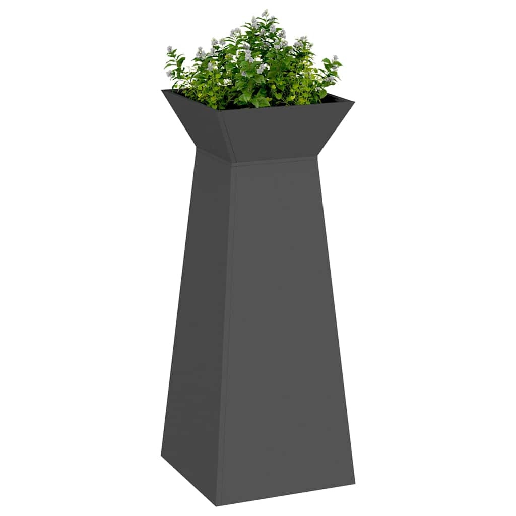 VidaXL Pilaar Plantenbak 2 pcs Zwart 40 x 40 x 100 cm