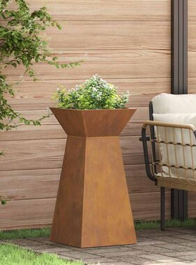 VidaXL Pilaar Plantenbak 2 pcs Zilver 35 x 35 x 73 cm