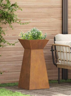 VidaXL Pilaar Plantenbak Zilver 35 x 35 x 73 cm