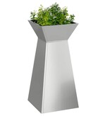 VidaXL Pilaar Plantenbak 2 pcs Zilver 35 x 35 x 73 cm