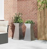 VidaXL Pilaar Plantenbak 2 pcs Zilver 35 x 35 x 73 cm