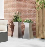 VidaXL Pilaar Plantenbak 2 pcs Zilver 35 x 35 x 73 cm