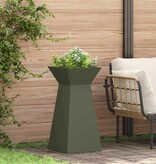 VidaXL Pilaar Plantenbak 2 pcs Olijfgroen 35 x 35 x 73 cm