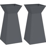 VidaXL Pilaar Plantenbak 2 pcs Antraciet 35 x 35 x 73 cm