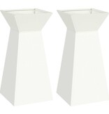 VidaXL Pilaar Plantenbak 2 pcs Wit 35 x 35 x 73 cm