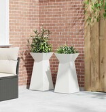 VidaXL Pilaar Plantenbak 2 pcs Wit 35 x 35 x 73 cm