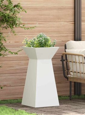 VidaXL Pilaar Plantenbak Wit 35 x 35 x 73 cm