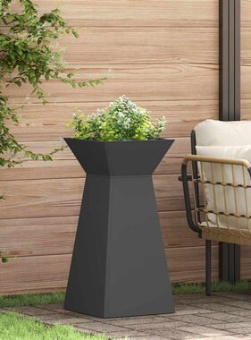 VidaXL Pilaar Plantenbak 2 pcs Zwart 35 x 35 x 73 cm